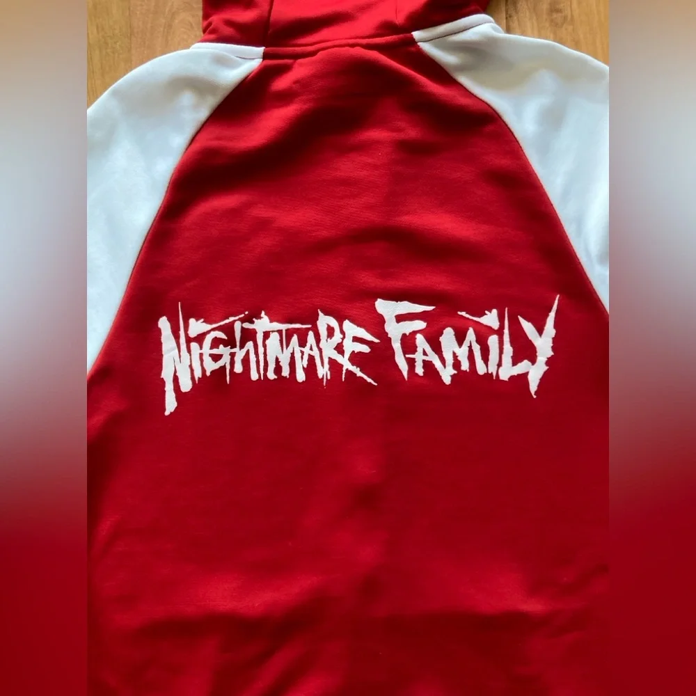 WWE Cody Rhodes Red White Full Zip Hoodie Jacket Nightmare Family Adult Small